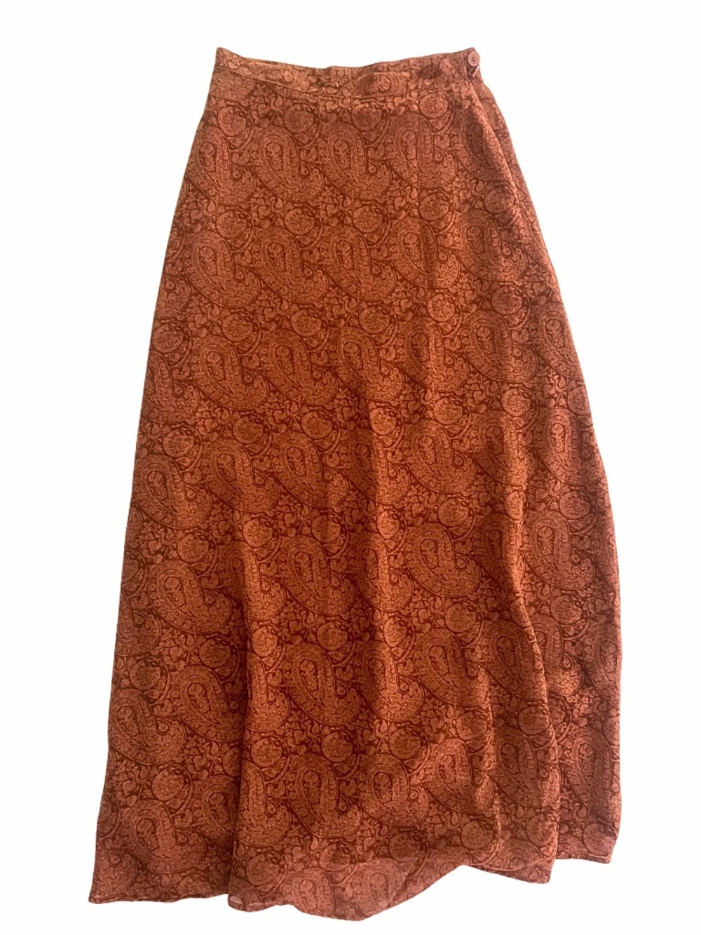 90s Paisley Maxi Skirt Vintage Rust by The Limited